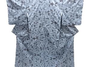 大特価品　花模様織り出し本場泥大島紬着物(5マルキ)